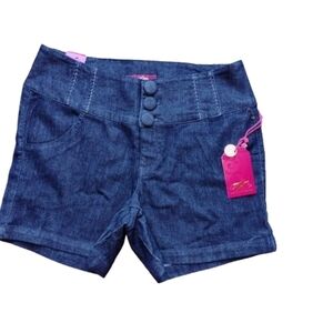 High Waist Dress Shorts Size 10 Dark Denim Tailored